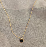 Black Square Pendant Necklace