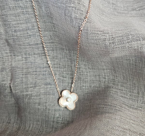 Clover Necklace - White