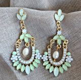 Soft green drop earrings