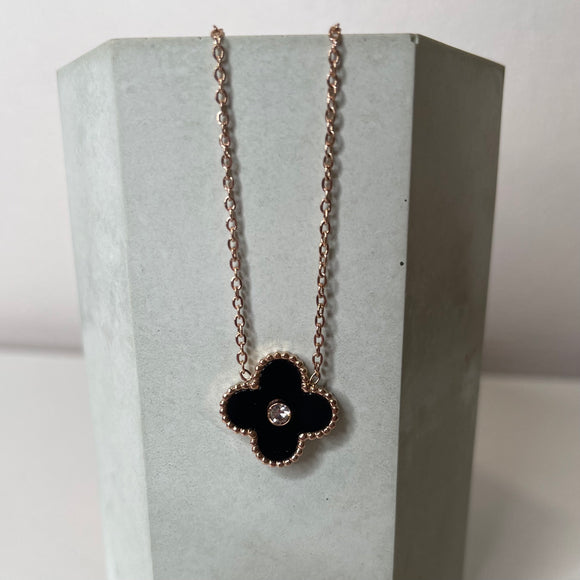 Clover Necklace - Black